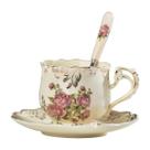 Conjunto de xícaras e pires de chá YOLIFE Ceramic Ivory Vintage Rose