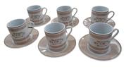 Conjunto de Xícaras e Pires Porcelana Fina 12 pçs 80mL Conjunto de Xícaras e Pires Porcelana Fina 12 pçs 80mL