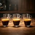 Conjunto de Xícaras para Café 6pçs Bormioli Rocco 100ml Easy Bar Autêntico Vidro Italiano