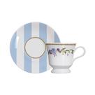 Conjunto De Xícaras Para Café Com Pires Em Porcelana Floral Chic Com 12 Peças 80ml Germer