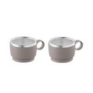 Conjunto de Xícaras para Café Tramontina em Aço Inox com Revestimento em ABS Cinza e Alça Redonda Conjunto de Xícaras para Café Tramontina em Aço Inox com Revestimento em ABS Cinza e Alça Redonda