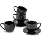 Conjunto de Xícaras para Cappuccino HASENSE 180 ml Cerâmica Canelada 4 Peças