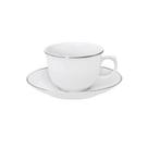 Conjunto De Xícaras Para Chá Com Pires Em Porcelana Flamingo Com 12 Peças 240ml Oxford
