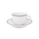 Conjunto De Xícaras Para Chá Com Pires Em Porcelana Flamingo Com 12 Peças 240ml Oxford