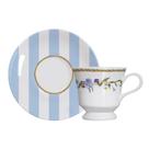 Conjunto De Xícaras Para Chá Com Pires Em Porcelana Floral Chic Com 12 Peças 190ml Germer