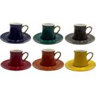 Conjunto de Xícaras para Chá com Pires Galet Coloridas em Porcelana 6Pçs 200ml - L'Hermitage Conjunto de Xícaras para Chá com Pires Galet Coloridas em Porcelana 6Pçs 200ml - L'Hermitage