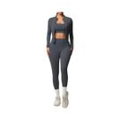 Conjunto De Yoga Feminino 3 Peças: Top Esportivo, Jaqueta Com Zíper E Leggings Para Fitness E Treino