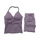 Conjunto De Yoga Feminino HISTELLO 2 Peças Top Sem Costura E Shorts Para Treino E Fitness