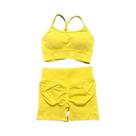 Conjunto De Yoga Feminino Sem Costura Com Sutiã Sem Costas, Calça De Cintura Alta Com Efeito Empina