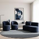 Conjunto Decorativo 02 Poltronas + Sofá Curvo Orgânico Nature Gaia Suede - Montanaris Decor