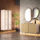 Conjunto Decorativo 1 Cristaleira e 1 Buffet Évora/Benvenuto Off White/Champagne G26 - HB Móveis