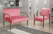 Conjunto Decorativo Anita Kit Namoradeira + Poltrona Sala, Recepção