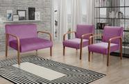 Conjunto Decorativo Anita Namoradeira + Poltronas Sala, Recepção Roxo 380 Conjunto Decorativo Anita Namoradeira + Poltronas Sala, Recepção Roxo 380
