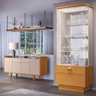 Conjunto Decorativo Cristaleira e Buffet Aparador Peggy/Albâni Off White/Cinamomo G26 - Gran Belo