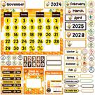 Conjunto decorativo de 157 peças com calendário de sala de aula Honey Bee