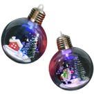 Conjunto Decorativo de 2 Bolas de Natal com LED - Efeito Piscante para Ambientes Internos Conjunto Decorativo de 2 Bolas de Natal com LED - Efeito Piscante para Ambientes Internos