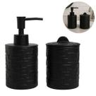 Conjunto Decorativo De Cerâmica Preto P/ Banheiro 2 peças