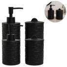 Conjunto Decorativo De Cerâmica Preto P/ Banheiro 4 peças