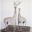 Conjunto decorativo de dois cervos KALALOU CHE1249 cinza 67x37x14cm