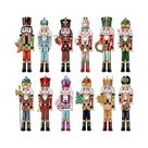 Conjunto Decorativo De Quebra-Nozes De Madeira Com 12 Peças Para Decoração De Natal E Presentes