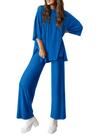 Conjunto Deportivo PRETTYGARDEN de 2 Piezas para Mujer - Azul Real XL