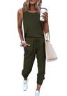 Conjunto Deportivo PRETTYGARDEN sin mangas con cuello redondo y pantalones XL