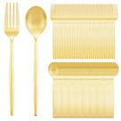 Conjunto descartável de garfos e colheres de plástico dourado 200PCS SUT