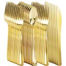 Conjunto descartável de talheres de plástico dourado 400 unidades - NOCCUR