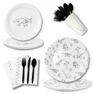 Conjunto descartável Dinosaur Party Plates, 9", copos, guardanapos e utensílios