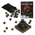 Conjunto Dice BundleBee Neon Blackout 50 com bolsa de armazenamento de 16 mm