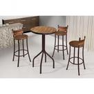 Conjunto Dinamarca 3 Banquetas 1 Mesa 60cm Bm Tubulares Conhaque/pathernon Caramelo
