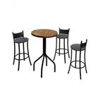 Conjunto Dinamarca 3 Banquetas 1 Mesa 60cm Bm Tubulares Conhaque-preto Conjunto Dinamarca 3 Banquetas 1 Mesa 60cm Bm Tubulares Conhaque-preto