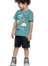 Conjunto Dinossauro Infantil Menino Camiseta em Malha e Bermuda em Moletom - Elian