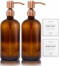 Conjunto dispensador de sabonete Vine Creations Amber Glass 480 ml, pacote com 2