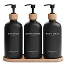 Conjunto dispensador de shampoo e condicionador Brighter Barns Black