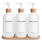 Conjunto dispensador de shampoo e condicionador Brighter Barns White