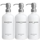 Conjunto dispensador de shampoo e condicionador Brighter Barns White