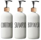 Conjunto dispensador de shampoo e condicionador de vidro recarregável