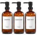 Conjunto dispensador de shampoo e condicionador GMISUN Glass Amber