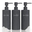 Conjunto dispensador de shampoo e condicionador KIBAGA 570mL x3