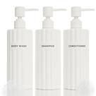 Conjunto dispensador de shampoo e condicionador KIBAGA Modern 550mL x3