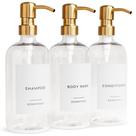 Conjunto dispensador de shampoo e condicionador KIBAGA Modern 600mL x3