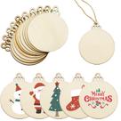 Conjunto DIY de 50 peças de enfeites de Natal de madeira LEBERY de 8x7 cm
