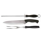 Conjunto Do Assador 03 Pçs Faca 8", Garfo e Chaira Carne Churrasco MOR