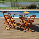 Conjunto Dobrável 120x70 com 4 Cadeiras Mel - Móveis Britz