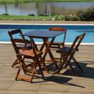 Conjunto Dobrável 70x70 com 4 Cadeiras Dobráveis Imbuia - Móveis Britz Conjunto Dobrável 70x70 com 4 Cadeiras Dobráveis Imbuia - Móveis Britz
