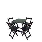 Conjunto Dobrável 70x70 Com 4 Cadeiras Preto Conjunto Dobrável 70x70 Com 4 Cadeiras Preto