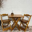 Conjunto Dobrável 70x70 Mesa com 2 Cadeiras Paraná