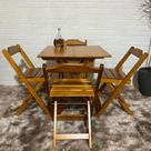 Conjunto Dobrável 70x70 Mesa com 4 Cadeiras Paraná