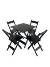 Conjunto Dobrável de Mesa com 4 cadeiras - Preto Conjunto Dobrável de Mesa com 4 cadeiras - Preto